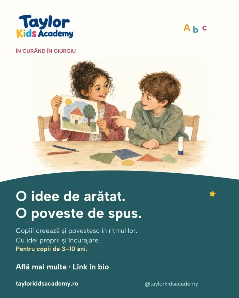 Material ilustrat Taylor Kids Academy pentru social media